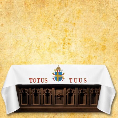 Mantel bordado Totus Tuus