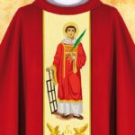Casulla con imagen de san Lorenzo