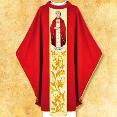 Casulla con la imagen de san Jerzy Popiełuszko