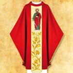 Casulla roja bordada San Pablo