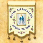 Bandera bordada de la Madre Inmaculada