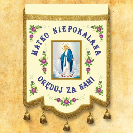 Bandera bordada de la Madre Inmaculada