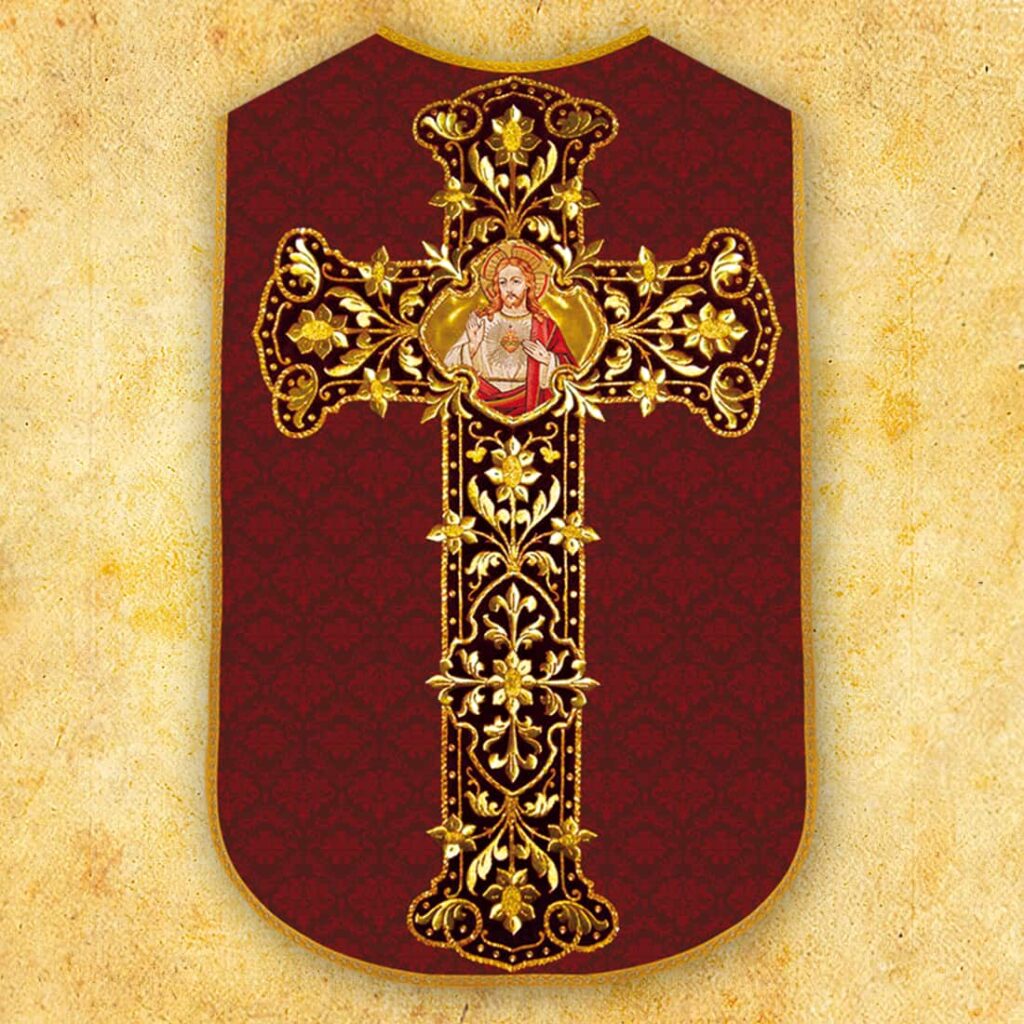 Casulla romana réplica Corazón de Jesús