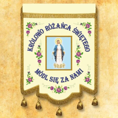 bandera eclesiástica Virgen María del Rosario