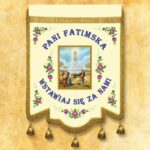 bandera eclesiástica de la Virgen de Fátima