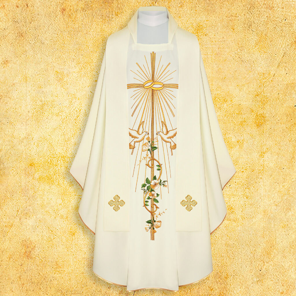 Casulla bordada litúrgica nupcial