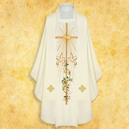 Casulla bordada litúrgica nupcial