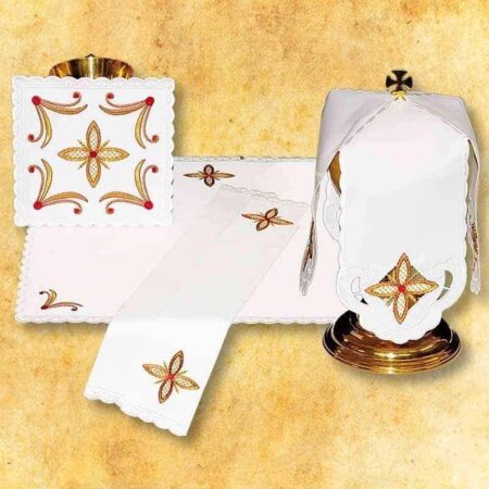Conjunto de ropa de altar para el cáliz Cruz en Cuadrado