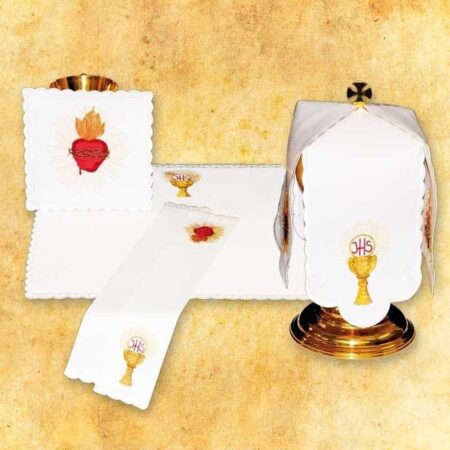 Conjunto de ropa de altar para el cáliz Corazón y Cáliz