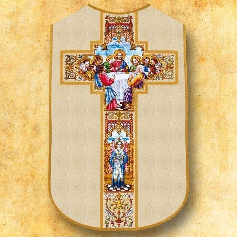 Casulla romana réplica ecru Última Cena Casulla romana réplica ecru Última Cena