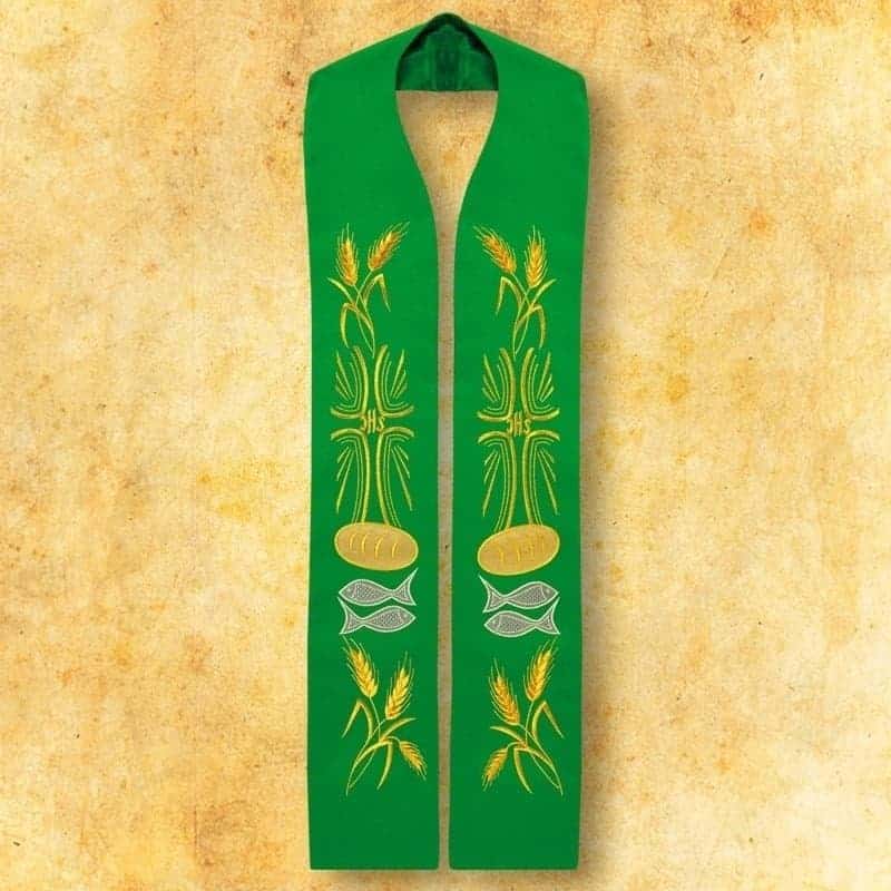 Estola litúrgica bordada verde Estola litúrgica bordada verde