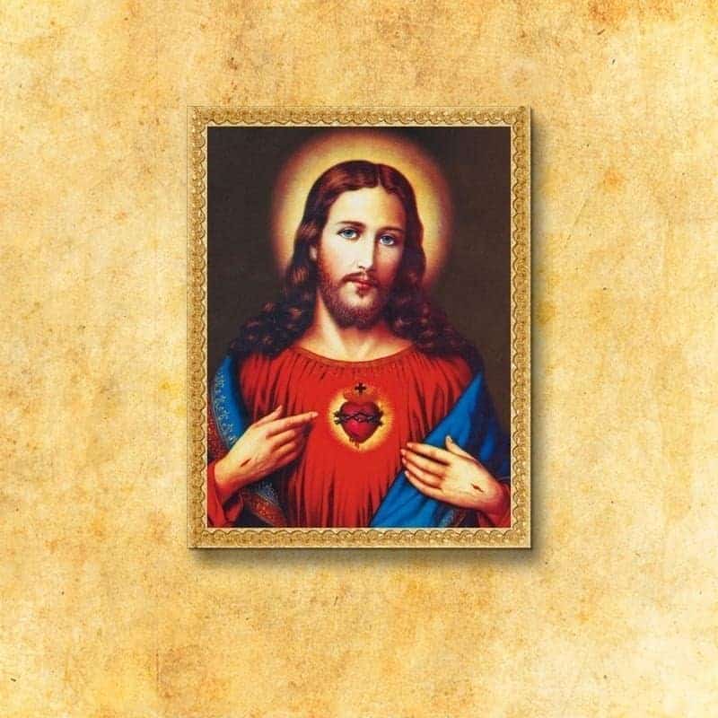 Imagen Religiosa Sobre Tela Corazón de Jesús Imagen Religiosa Sobre Tela Corazón de Jesús