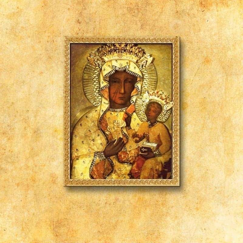 Imagen religiosa sobre tela Virgen María Reina de Polonia Imagen religiosa sobre tela Virgen María Reina de Polonia