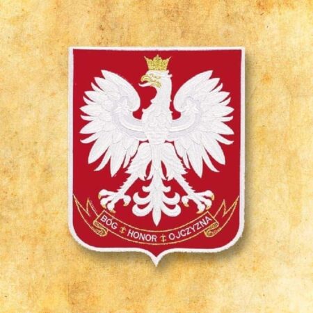 Aplicación bordada escudo con inscripción