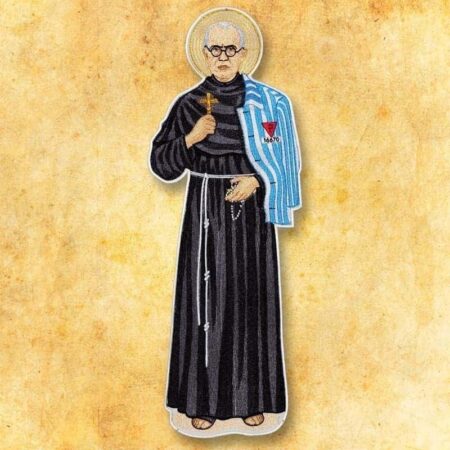 aplicación bordada San Maximiliano María Kolbe