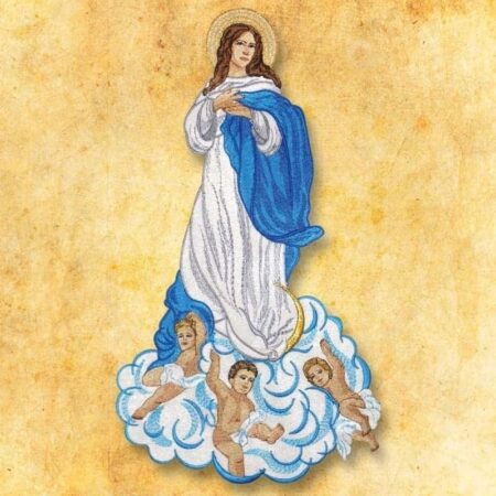 Aplicación bordada Madre de Dios Asunta