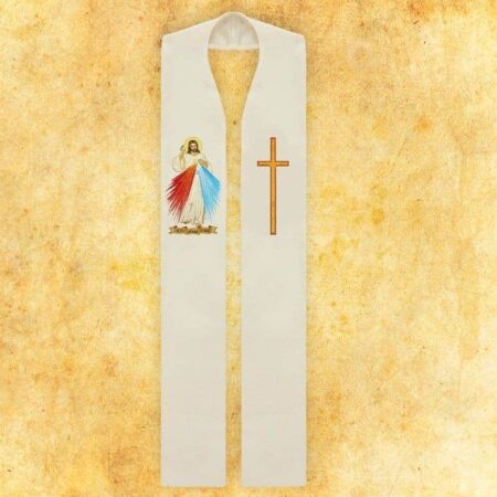 Estola litúrgica bordada con Jesús Misericordioso