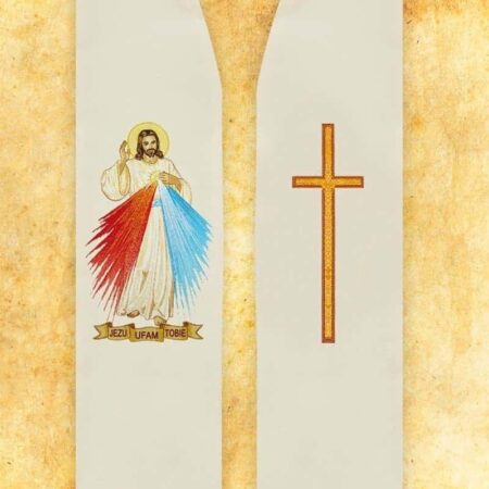 Estola litúrgica bordada con Jesús Misericordioso