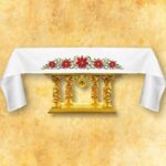 Mantel bordado Sagrada Familia