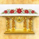 Mantel bordado Sagrada Familia