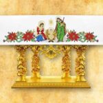 Mantel bordado Sagrada Familia