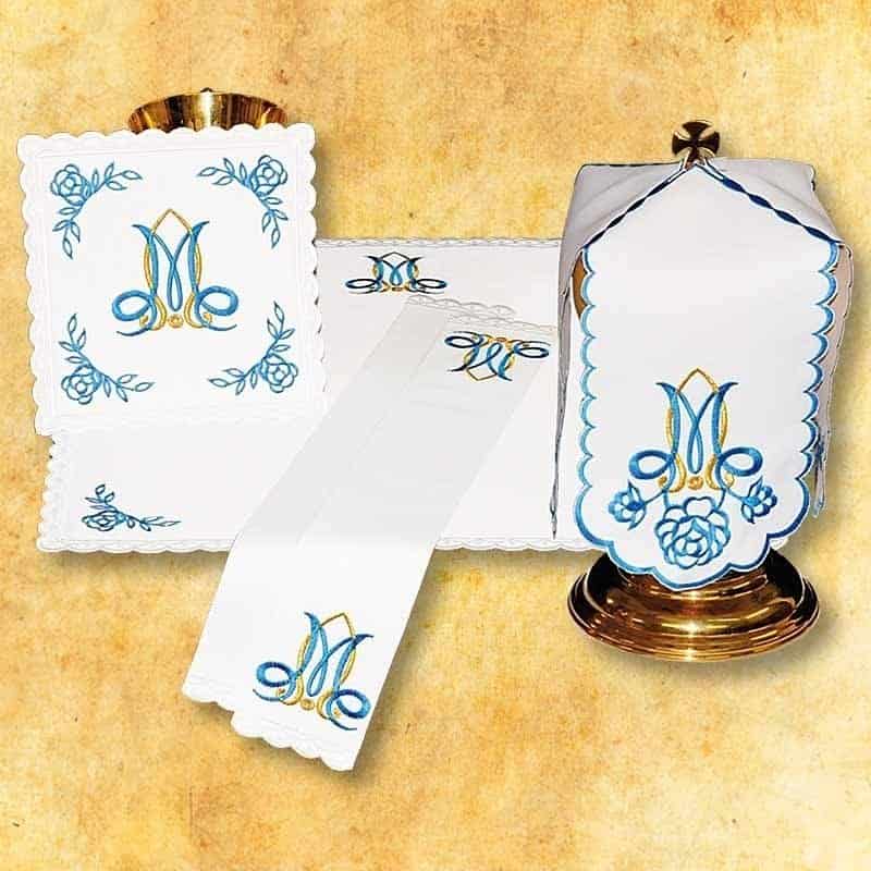 Ropa de altar para el cáliz Mariana Azul Ropa de altar para el cáliz Mariana Azul