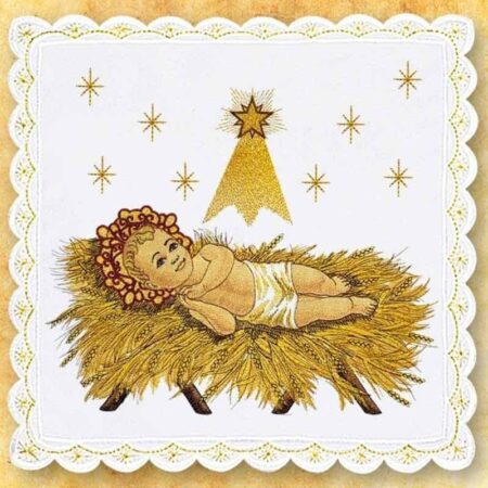 Pala de cáliz bordada para Navidad