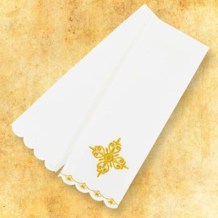 Conjunto de ropa de altar para el cáliz y conopeo con el motivo de la misericordia