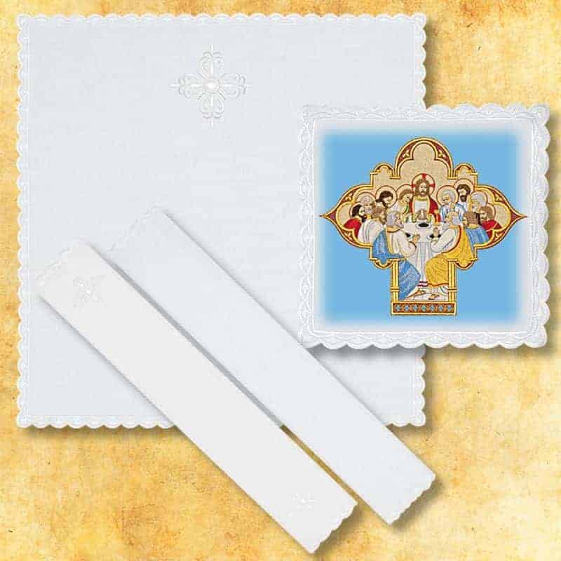 Bielizna kielichowa liturgiczna z motywem Ostatniej Wieczerzy Bielizna kielichowa liturgiczna z motywem Ostatniej Wieczerzy