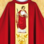 Casulla con la imagen de Santa Dorotea