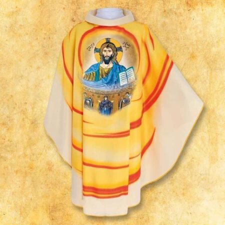 Casulla con imagen del Pantocrátor de Cefalù