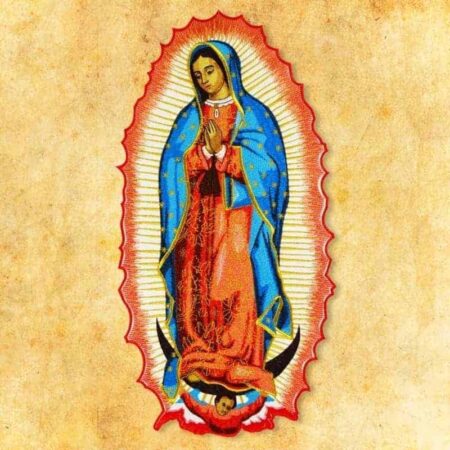 aplicación bordada Madre de Dios de Guadalupe