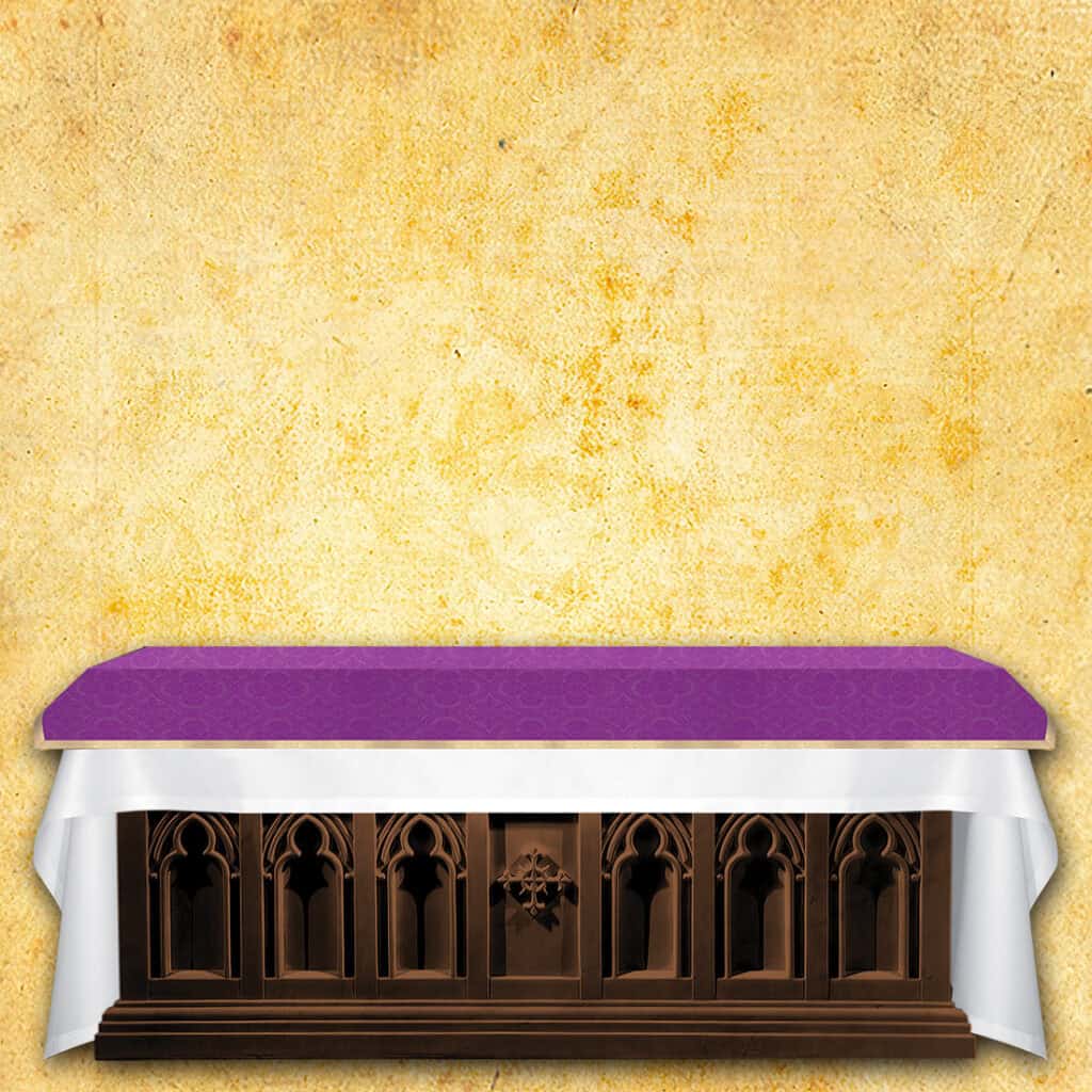 Cubierta de altar de jacquard púrpura