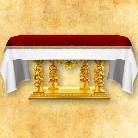 Cubierta de altar de terciopelo burdeos