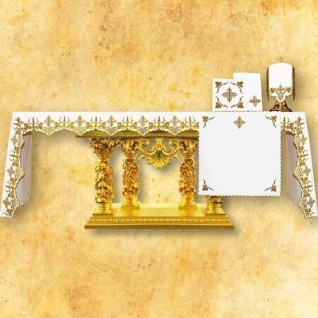 Mantel bordado con bordado dorado