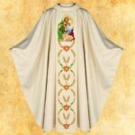 Casulla con pasamanería bordada para Navidad
