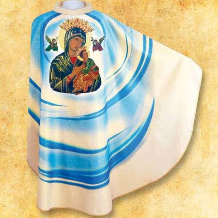 Casulla con la imagen de la Madre de Dios del Perpetuo Socorro