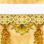 Mantel bordado dorado con IHS