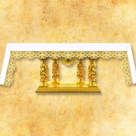Mantel bordado dorado con IHS