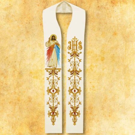Estola litúrgica con la imagen de Jesús Misericordioso