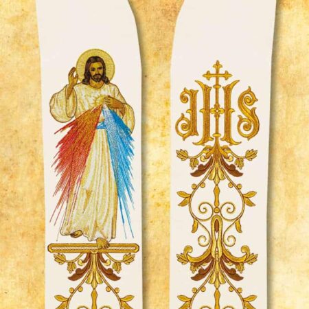 Estola litúrgica con la imagen de Jesús Misericordioso