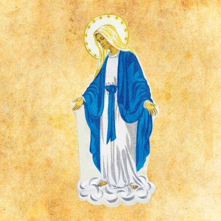 Aplicación bordada Madre de Dios Inmaculada