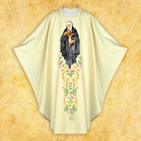 Casulla bordada San Rita