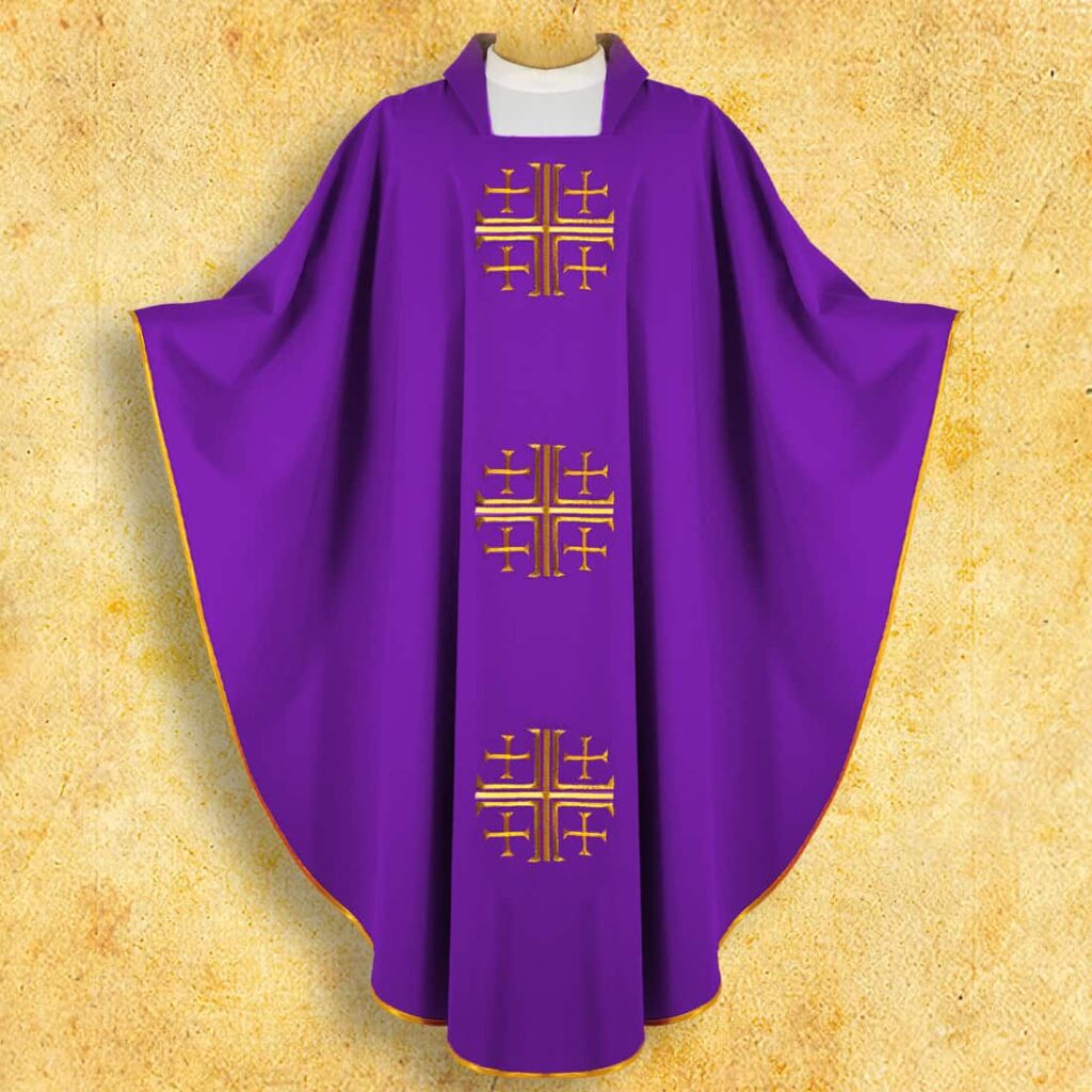Casulla bordada Cruz de Jerusalén