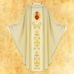 Casulla con franja bordada Sagrado Corazón de Jesús