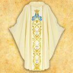 Casulla con pasamanería bordada Corazón de María