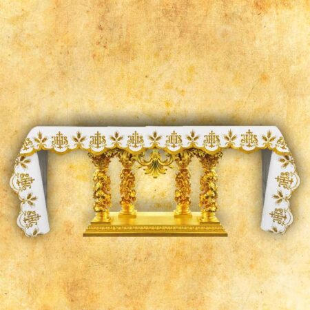 Mantel bordado con hermoso bordado dorado IHS