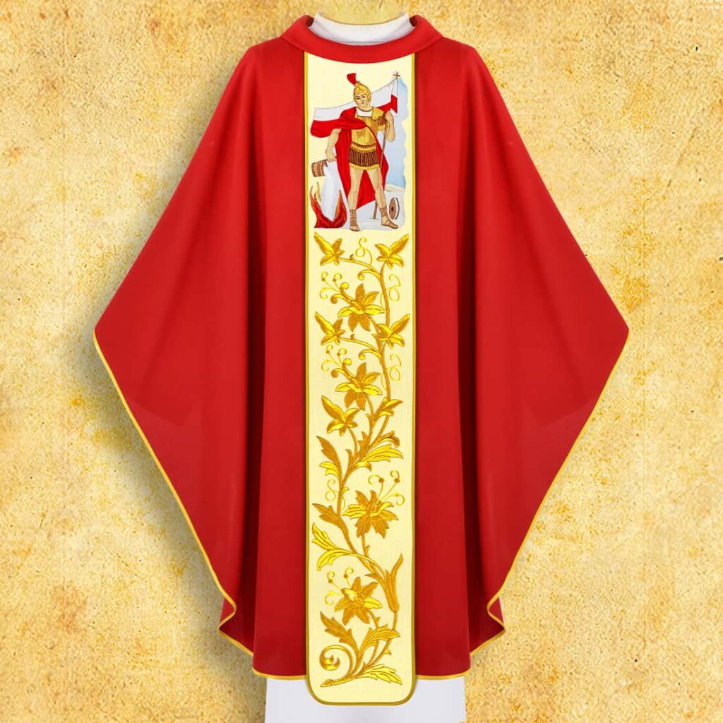 Casulla con la imagen de San Florián