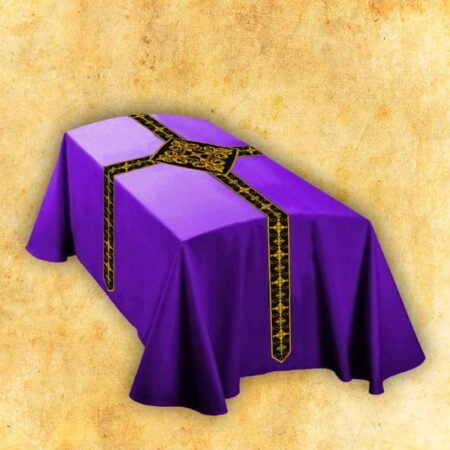 Paño bordado morado para féretro