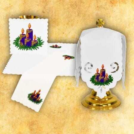 Conjunto de ropa de altar para el cáliz de Adviento